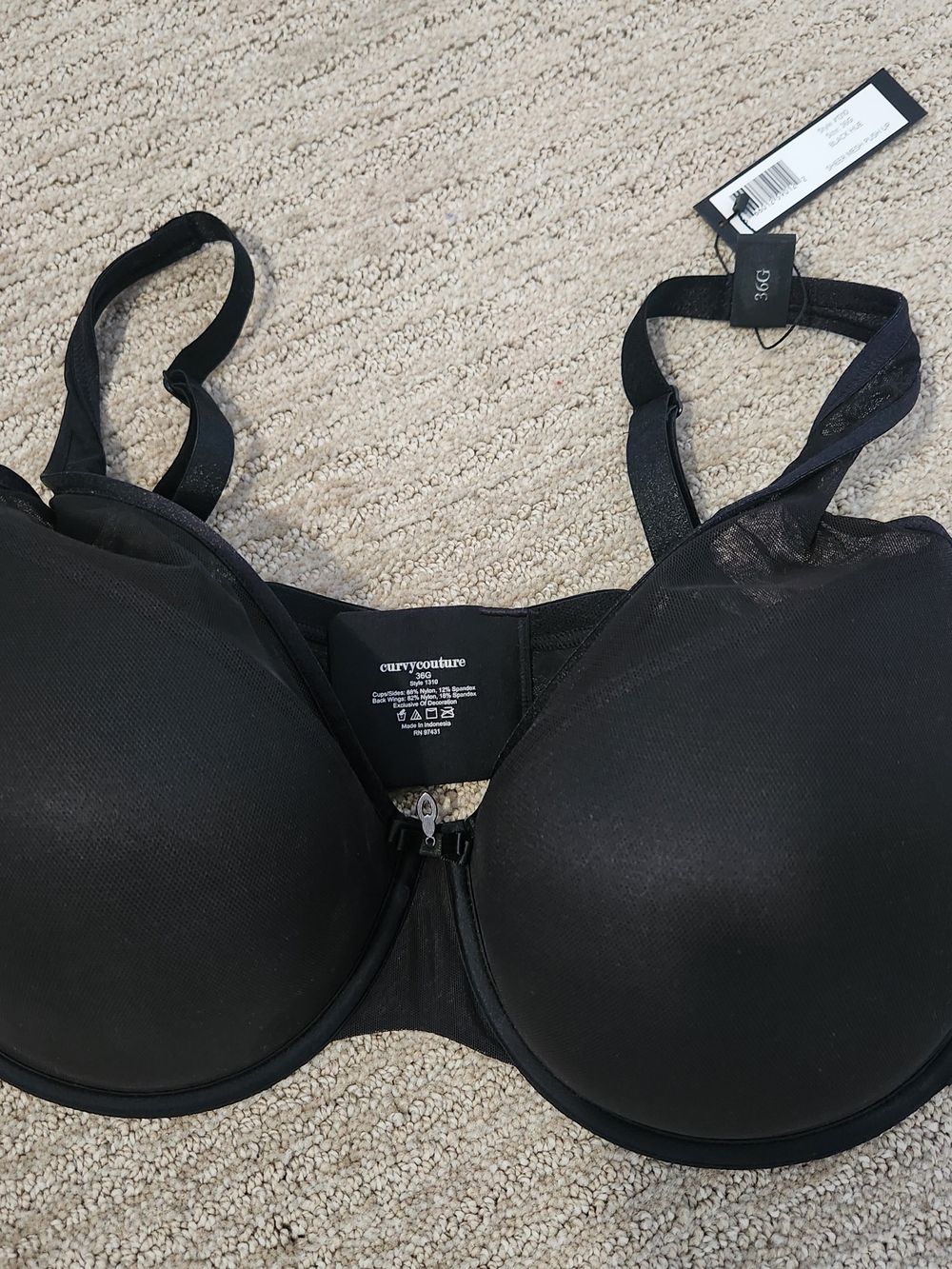 Curvy Couture Black Smooth Molded Full Coverage Bra